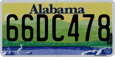 AL license plate 66DC478