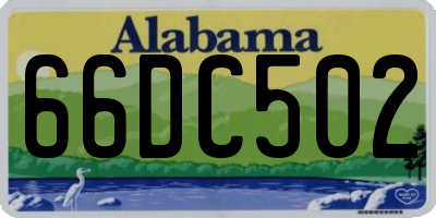 AL license plate 66DC502
