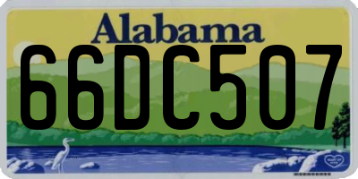 AL license plate 66DC507