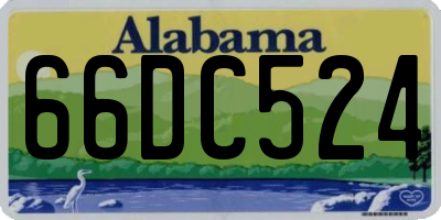 AL license plate 66DC524