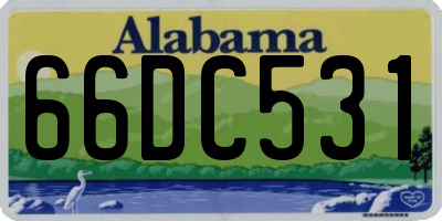 AL license plate 66DC531