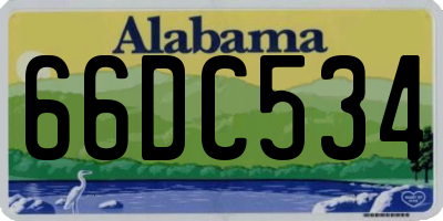 AL license plate 66DC534