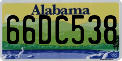 AL license plate 66DC538