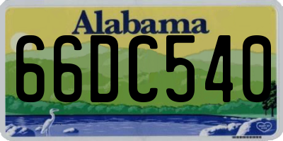 AL license plate 66DC540