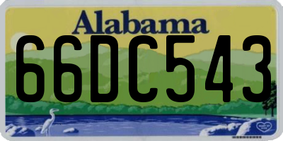 AL license plate 66DC543