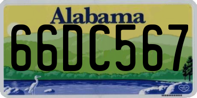 AL license plate 66DC567