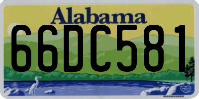 AL license plate 66DC581