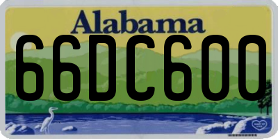 AL license plate 66DC600