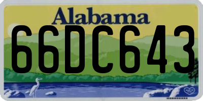 AL license plate 66DC643