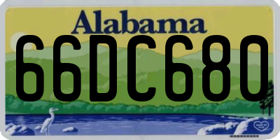 AL license plate 66DC680