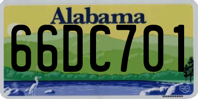 AL license plate 66DC701