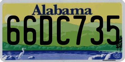 AL license plate 66DC735