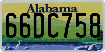 AL license plate 66DC758