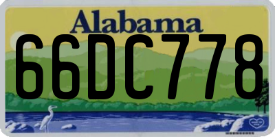 AL license plate 66DC778