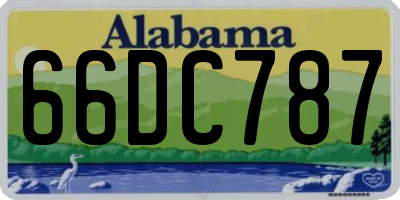AL license plate 66DC787