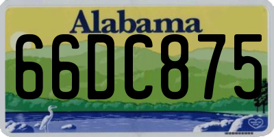 AL license plate 66DC875