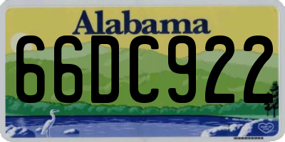 AL license plate 66DC922