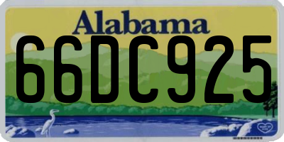 AL license plate 66DC925