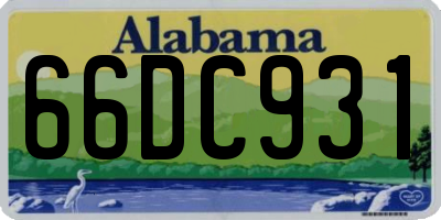 AL license plate 66DC931