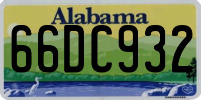 AL license plate 66DC932