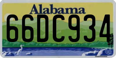 AL license plate 66DC934