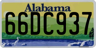 AL license plate 66DC937