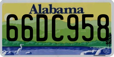 AL license plate 66DC958