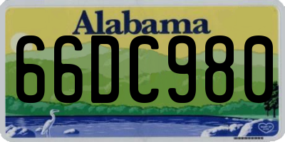 AL license plate 66DC980