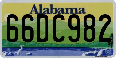 AL license plate 66DC982