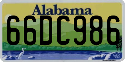 AL license plate 66DC986