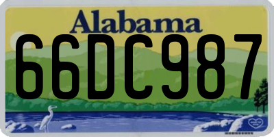 AL license plate 66DC987