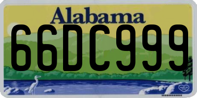 AL license plate 66DC999