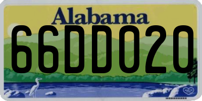 AL license plate 66DD020