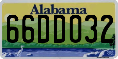 AL license plate 66DD032