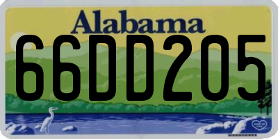 AL license plate 66DD205