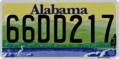 AL license plate 66DD217