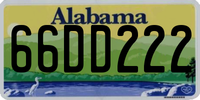 AL license plate 66DD222