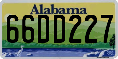 AL license plate 66DD227