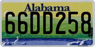AL license plate 66DD258