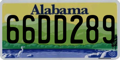 AL license plate 66DD289