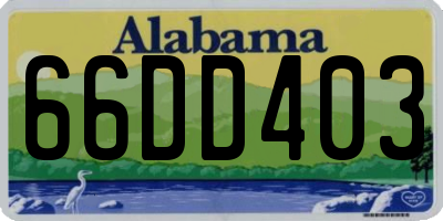 AL license plate 66DD403