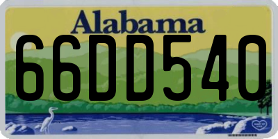 AL license plate 66DD540