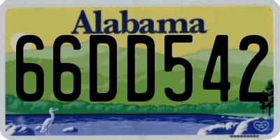 AL license plate 66DD542
