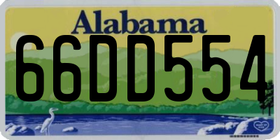 AL license plate 66DD554