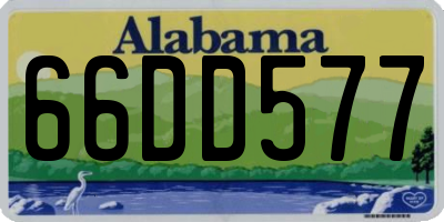 AL license plate 66DD577