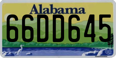 AL license plate 66DD645