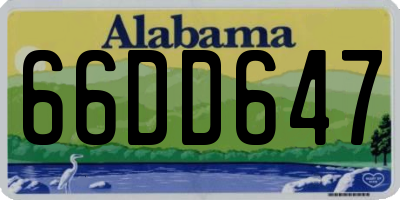 AL license plate 66DD647