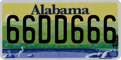 AL license plate 66DD666