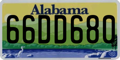 AL license plate 66DD680