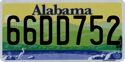 AL license plate 66DD752